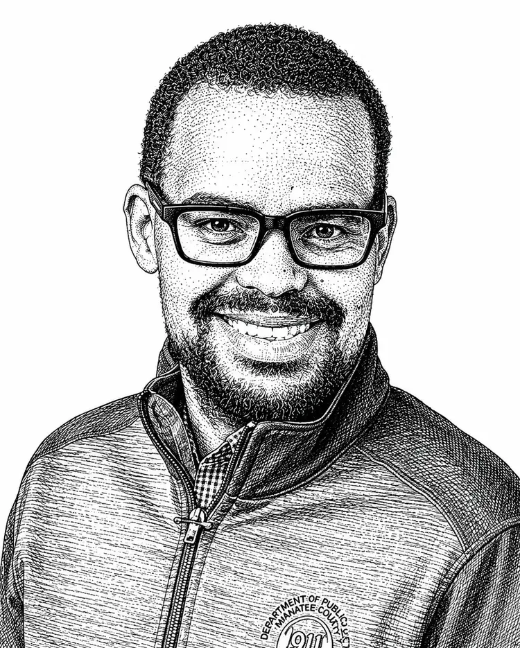 Illustrated portrait of Joel Rodriguez